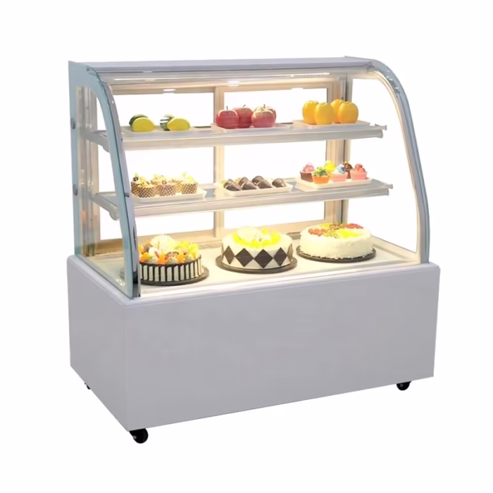 Refrigerated Curved-Glass Cake Display Counter