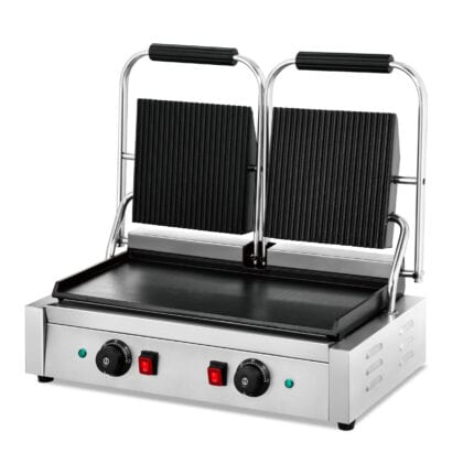 Combination Plate Panini Press (Grooved + Smooth)