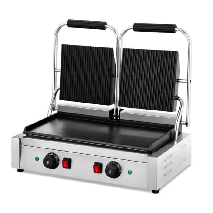 Combination Plate Panini Press (Grooved + Smooth)